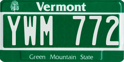 VT license plate YWM772