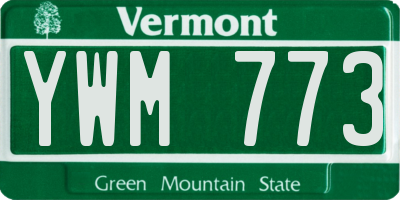 VT license plate YWM773