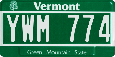 VT license plate YWM774