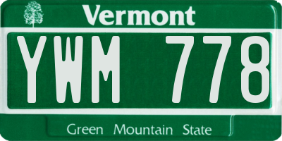 VT license plate YWM778