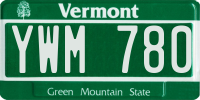 VT license plate YWM780