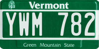 VT license plate YWM782