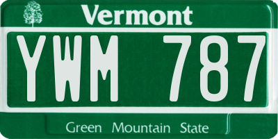 VT license plate YWM787