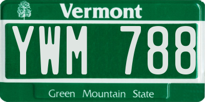 VT license plate YWM788