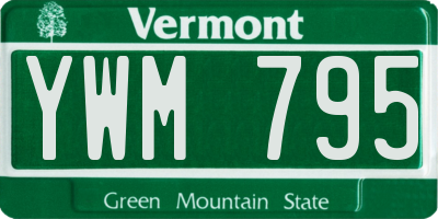 VT license plate YWM795