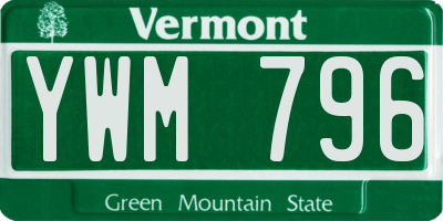 VT license plate YWM796