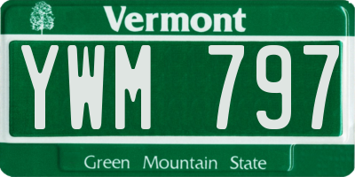 VT license plate YWM797