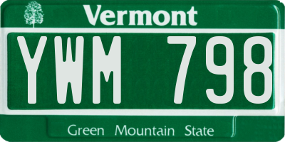 VT license plate YWM798
