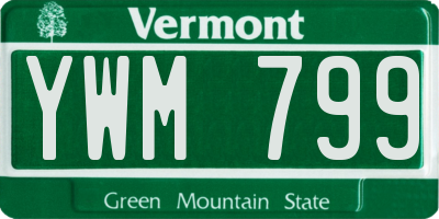 VT license plate YWM799