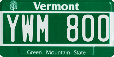 VT license plate YWM800