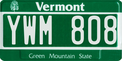 VT license plate YWM808