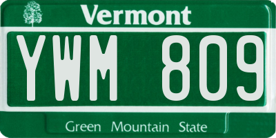 VT license plate YWM809