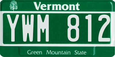 VT license plate YWM812