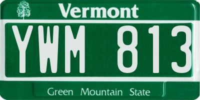 VT license plate YWM813