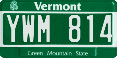 VT license plate YWM814