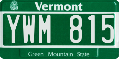 VT license plate YWM815