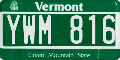 VT license plate YWM816