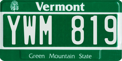 VT license plate YWM819