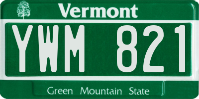 VT license plate YWM821