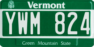 VT license plate YWM824