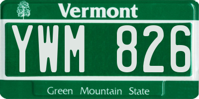 VT license plate YWM826