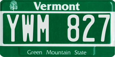VT license plate YWM827