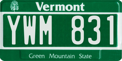 VT license plate YWM831