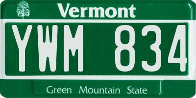 VT license plate YWM834
