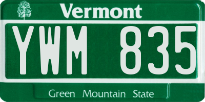 VT license plate YWM835