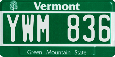 VT license plate YWM836