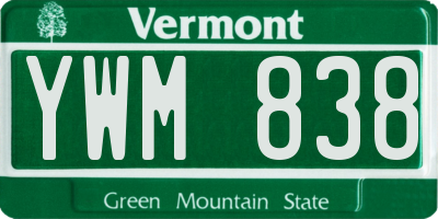VT license plate YWM838