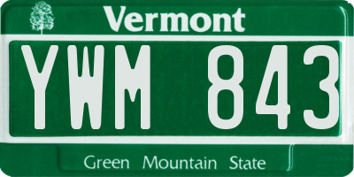 VT license plate YWM843