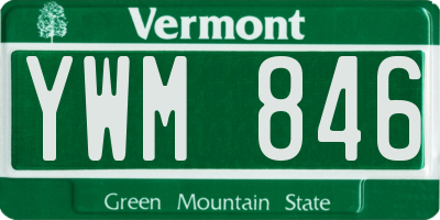 VT license plate YWM846