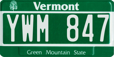 VT license plate YWM847