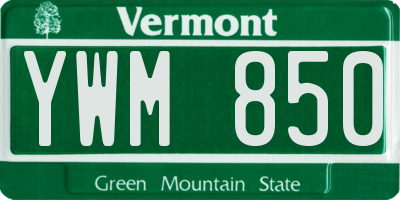 VT license plate YWM850