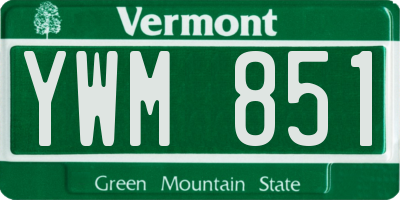 VT license plate YWM851