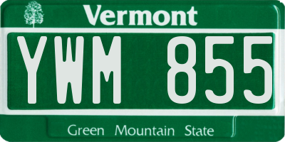 VT license plate YWM855