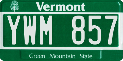 VT license plate YWM857