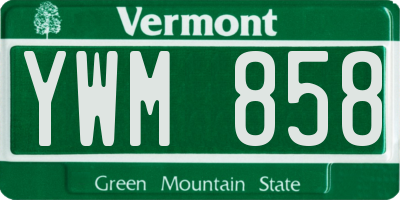 VT license plate YWM858