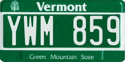VT license plate YWM859