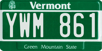 VT license plate YWM861