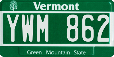 VT license plate YWM862