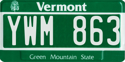 VT license plate YWM863