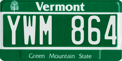 VT license plate YWM864