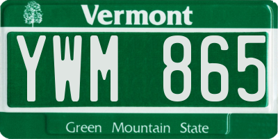 VT license plate YWM865