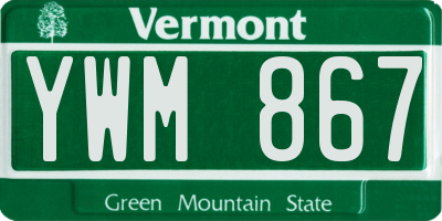 VT license plate YWM867