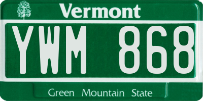 VT license plate YWM868
