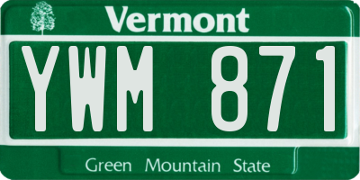 VT license plate YWM871
