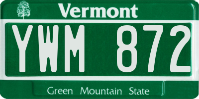 VT license plate YWM872