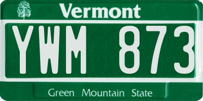 VT license plate YWM873